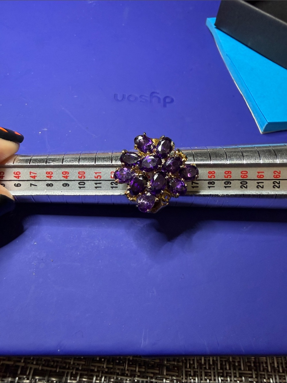 10k RGP amethyst Cluster Statement Ring - Women Jewelry sz 7